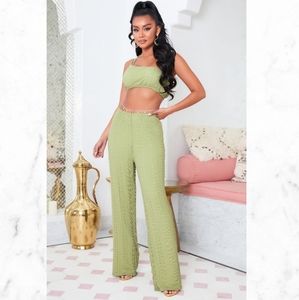 24. Brunch Life Pant Set - Sage XL